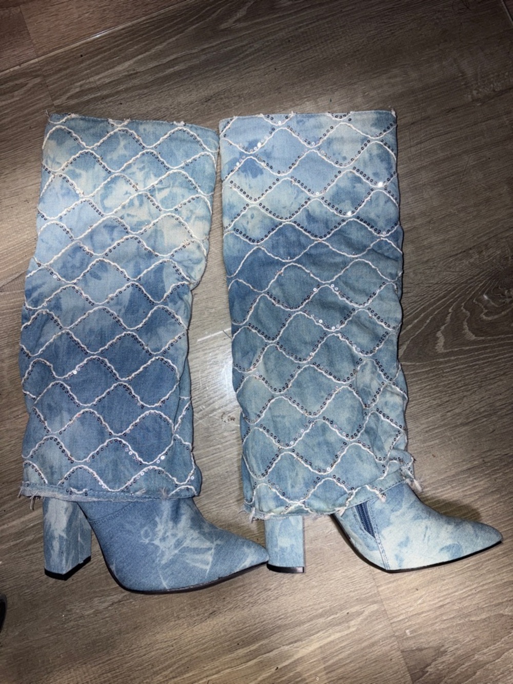 Denim Knee-High Women's Boots